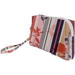 Stripies Orange Floral Pattern Wristlet Pouch Bag (Small)