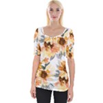 Sunflowers Wide Neckline Tee