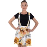 Sunflowers Velvet Suspender Skater Skirt