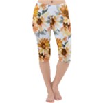 Sunflowers Lightweight Velour Cropped Yoga Leggings