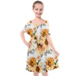 Sunflowers Kids  Cut Out Shoulders Chiffon Dress