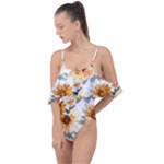 Sunflowers Drape Piece Swimsuit