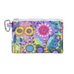 Double Sunflower Abstract Canvas Cosmetic Bag (Medium)