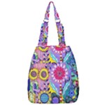 Double Sunflower Abstract Center Zip Backpack