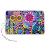 Double Sunflower Abstract Pen Storage Case (S)