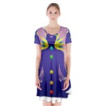 Chakra Short Sleeve V-neck Flare Dress