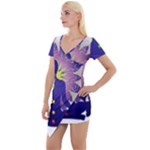 Chakra Short Sleeve Asymmetric Mini Dress