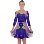 Chakra Quarter Sleeve Skater Dress