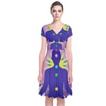 Chakra Short Sleeve Front Wrap Dress