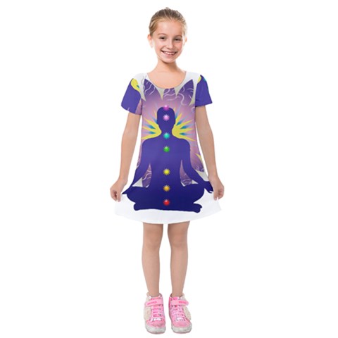 Chakra Kids  Short Sleeve Velvet Dress from ArtsNow.com