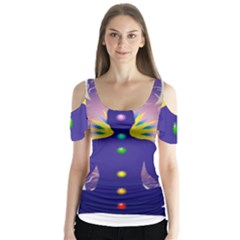 Butterfly Sleeve Cutout T-Shirt  