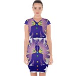 Chakra Capsleeve Drawstring Dress 