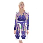 Chakra Long Sleeve Velvet Front Wrap Dress