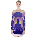 Chakra Long Sleeve Off Shoulder Dress