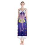 Chakra Button Up Chiffon Maxi Dress