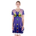 Short Sleeve V-neck Flare Dress 