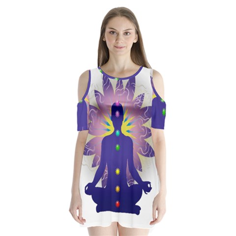 Chakra Shoulder Cutout Velvet One Piece from ArtsNow.com