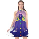 Chakra Halter Neckline Chiffon Dress 
