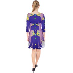 Quarter Sleeve Front Wrap Dress 