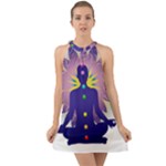 Chakra Halter Tie Back Chiffon Dress