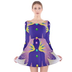 Long Sleeve Velvet Skater Dress 