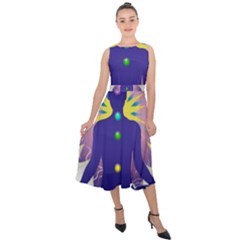 Midi Tie-Back Chiffon Dress 