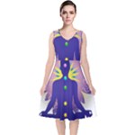 Chakra V-Neck Midi Sleeveless Dress 
