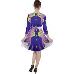 Quarter Sleeve Ruffle Waist Dress 