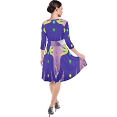 Quarter Sleeve Waist Band Dress 