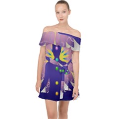 Off Shoulder Chiffon Dress 