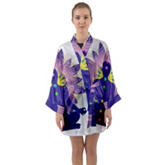 Long Sleeve Satin Kimono 