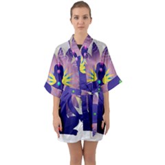 Half Sleeve Satin Kimono  