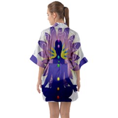 Half Sleeve Satin Kimono  