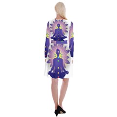 Long Sleeve Velvet Front Wrap Dress 