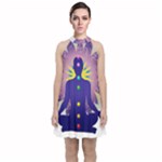 Chakra Velvet Halter Neckline Dress 