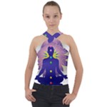 Chakra Cross Neck Velour Top