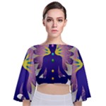 Chakra Tie Back Butterfly Sleeve Chiffon Top