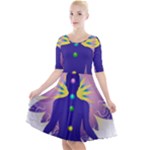Chakra Quarter Sleeve A-Line Dress
