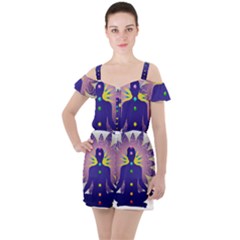 Ruffle Cut Out Chiffon Playsuit 