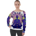 Chakra Off Shoulder Long Sleeve Velour Top