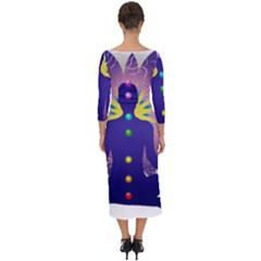 Quarter Sleeve Midi Bodycon Dress 