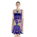 Chakra Sleeveless Waist Tie Chiffon Dress