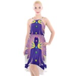 Chakra High-Low Halter Chiffon Dress 