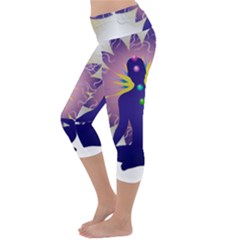 Lightweight Velour Capri Yoga Leggings 
