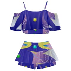 Kids  Off Shoulder Skirt Bikini 