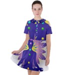 Chakra Short Sleeve Shoulder Cut Out Dress 
