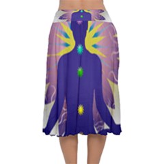 Velvet Flared Midi Skirt 