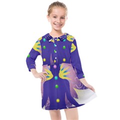 Kids  Quarter Sleeve Shirt Dress 
