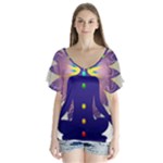 Chakra V-Neck Flutter Sleeve Top