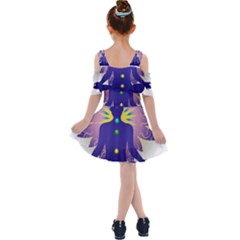 Kids  Shoulder Cutout Chiffon Dress 